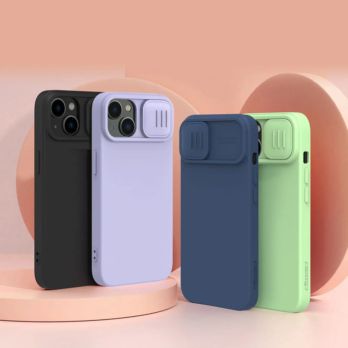 Nillkin CamShield Silky Silicone Case iPhone 14 case cover with camera cover green - Cell phone cases