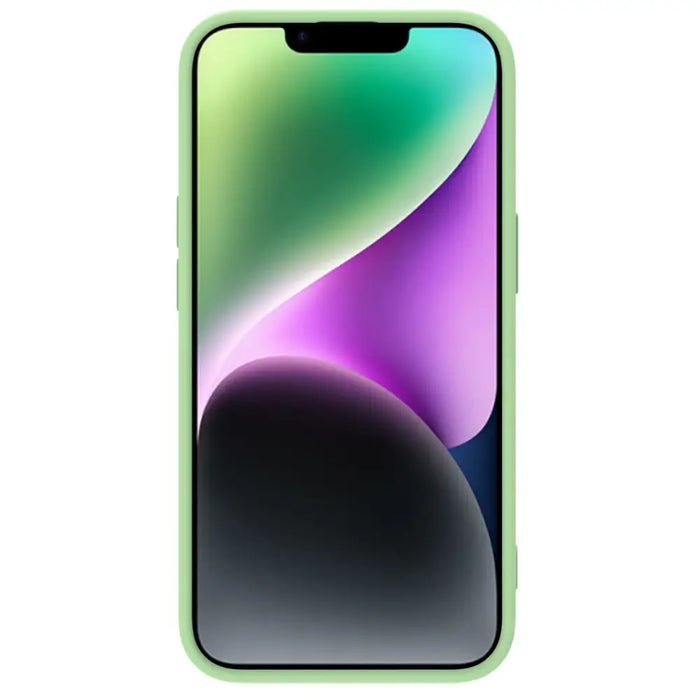 Nillkin CamShield Silky Silicone Case iPhone 14 case cover with camera cover green - Cell phone cases