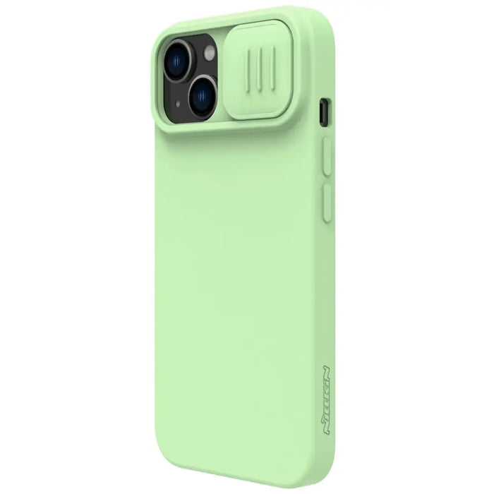 Nillkin CamShield Silky Silicone Case iPhone 14 case cover with camera cover green - Cell phone cases