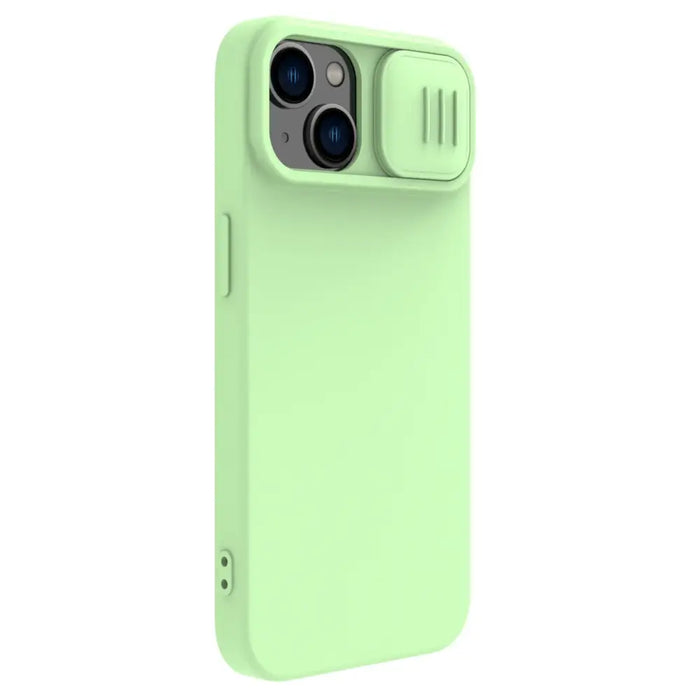 Nillkin CamShield Silky Silicone Case iPhone 14 case cover with camera cover green - Cell phone cases