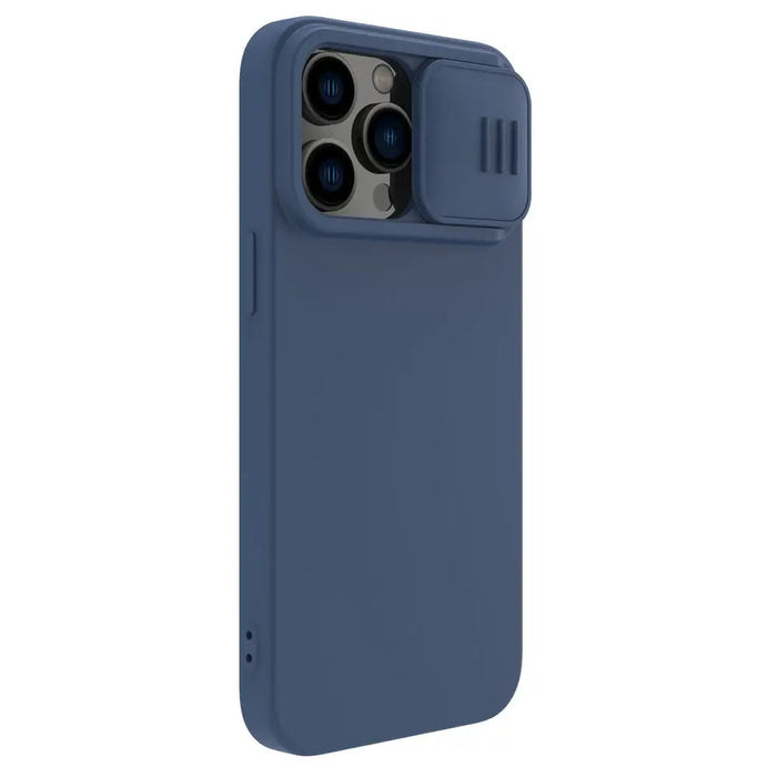 Nillkin CamShield Silky Silicone Case iPhone 14 Pro Case with Camera Protector Blue - Cell phone cases