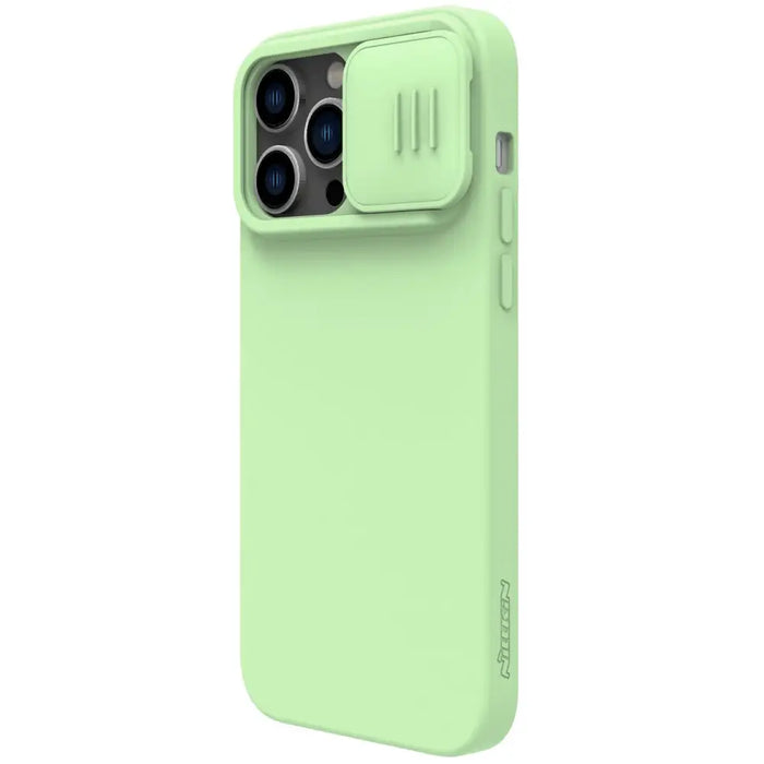 Nillkin CamShield Silky Silicone Case iPhone 14 Pro case with camera cover green - Cell phone cases