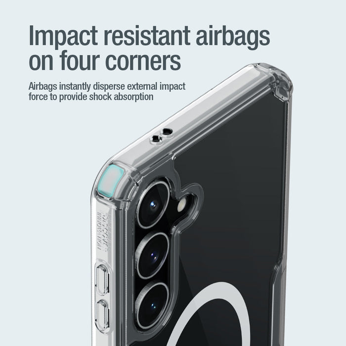 Nillkin Nature Pro armored case with a magnetic ring for Samsung Galaxy S24+ - white - Cell phone cases