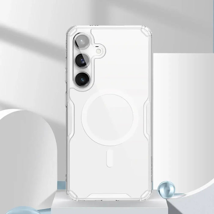 Nillkin Nature Pro armored case with a magnetic ring for Samsung Galaxy S24 - white - Cell phone cases