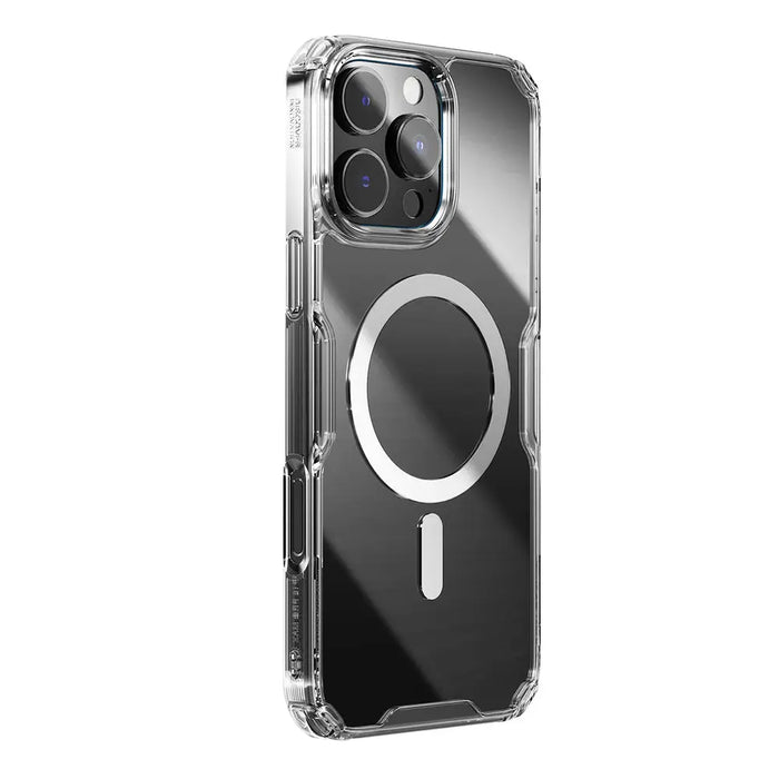 Nillkin Nature Pro Magnetic Case with MagSafe for iPhone 16 Pro - Transparent & White - Cell phone cases