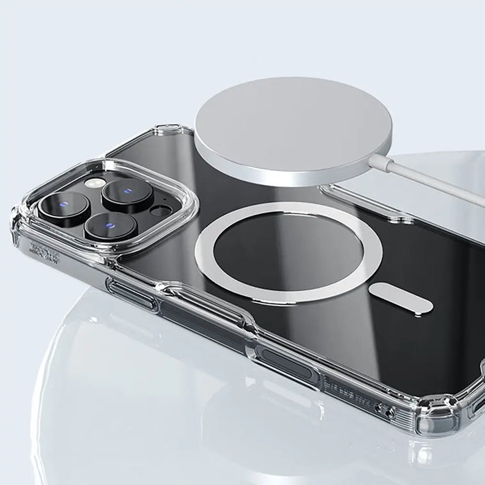 Nillkin Nature Pro Magnetic Case with MagSafe for iPhone 16 Pro - Transparent & White - Cell phone cases