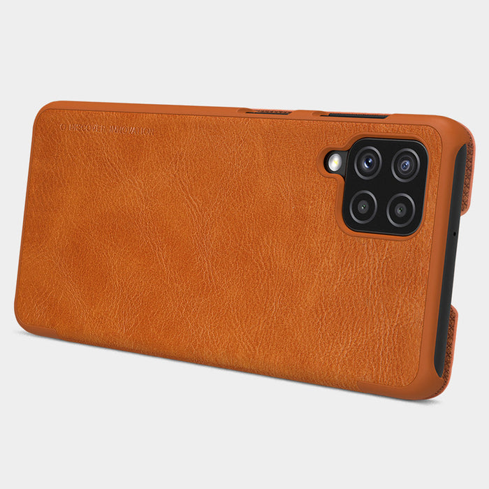 Nillkin Qin leather holster case for Samsung Galaxy A22 4G brown - Cell phone cases and covers<<<HurtelXML