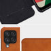 Nillkin Qin leather holster case for Samsung Galaxy A22 4G brown - Cell phone cases and covers<<<HurtelXML