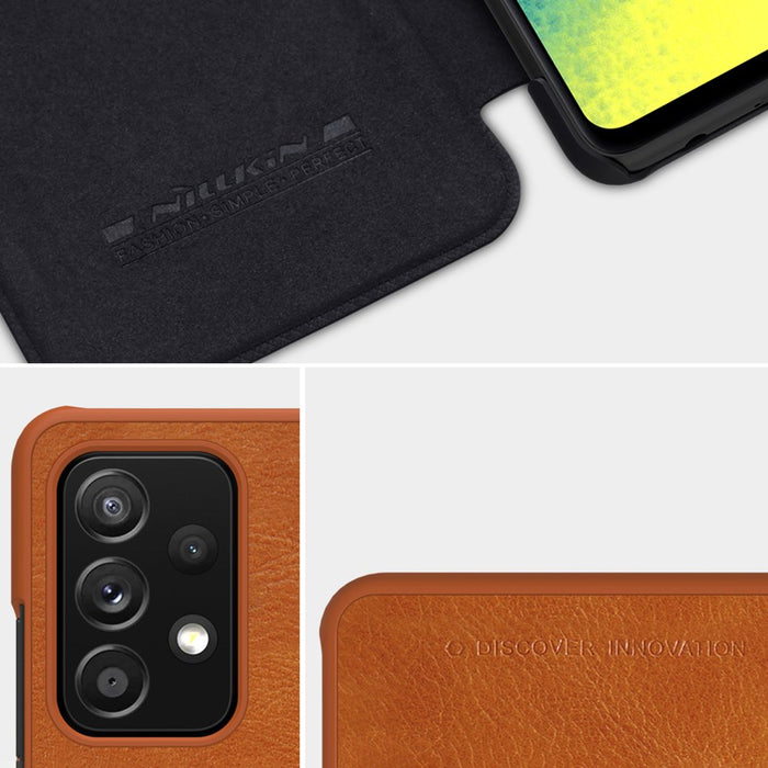 Nillkin Qin leather holster case for Samsung Galaxy A72 4G black - Cell phone cases and covers<<<HurtelXML