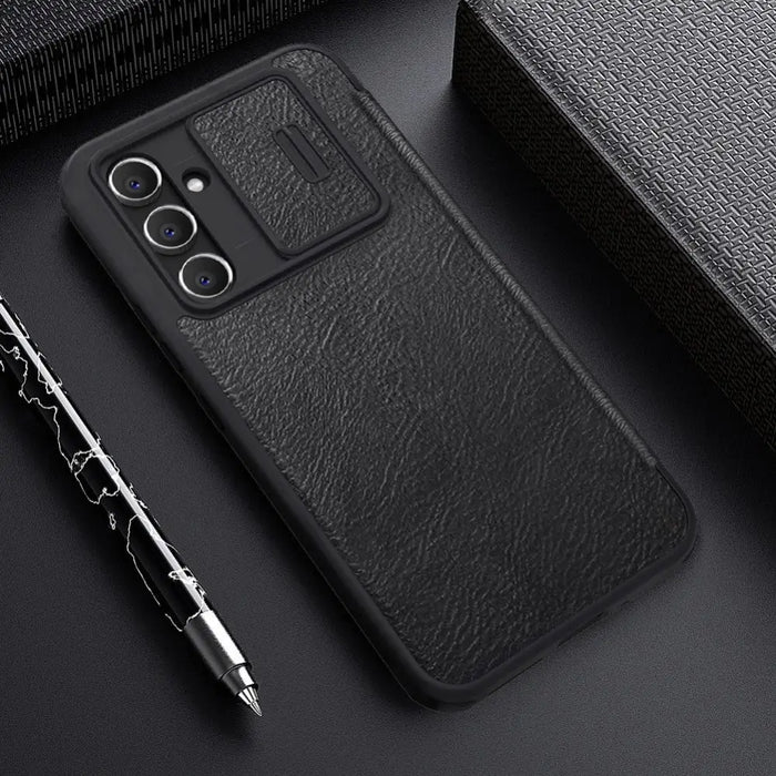 Nillkin Qin Leather Pro Case Case for Samsung Galaxy A54 5G Flip Cover Camera Protector Black - Cell phone cases