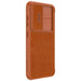 Nillkin Qin Leather Pro Case Case for Samsung Galaxy S23+ Cover with Flip Camera Protector Brown - Cell phone cases