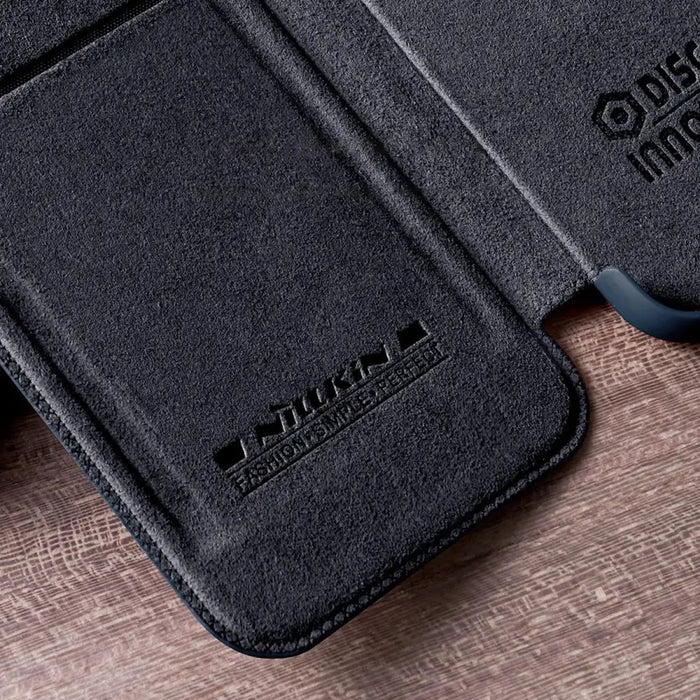 Nillkin Qin Leather Pro Case iPhone 14 Pro Camera Cover Holster Cover Flip Case Brown - Cell phone cases