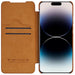 Nillkin Qin Leather Pro Case iPhone 14 Pro Max Camera Cover Holster Cover Flip Case Brown - Cell phone cases