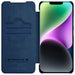 Nillkin Qin Leather Pro Case iPhone 14 Plus Camera Cover Holster Cover Flip Case Blue - Cell phone cases