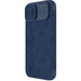 Nillkin Qin Leather Pro Case iPhone 14 Plus Camera Cover Holster Cover Flip Case Blue - Cell phone cases