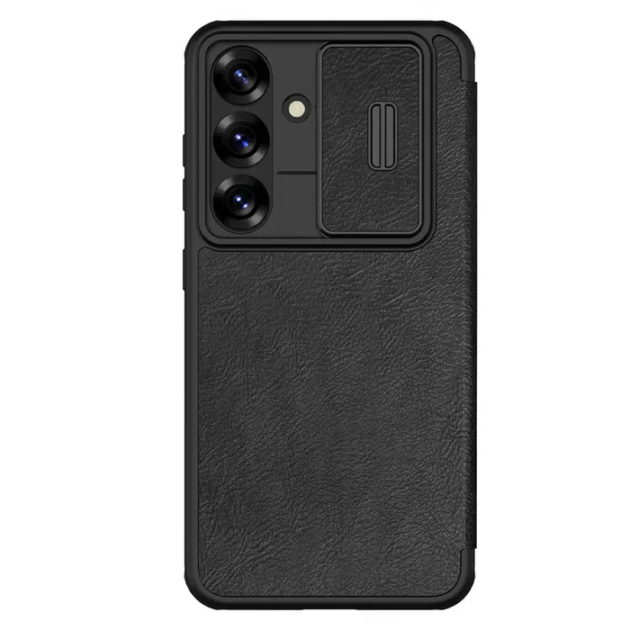 Nillkin Qin Pro Case for Samsung Galaxy S25 with Flip and Camera Cover - Black - Cell phone cases and covers<<<HurtelXML