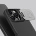Nillkin Qin Prop Leather Case with Camera Cover and Stand for iPhone 16 Pro - Black - Cell phone cases