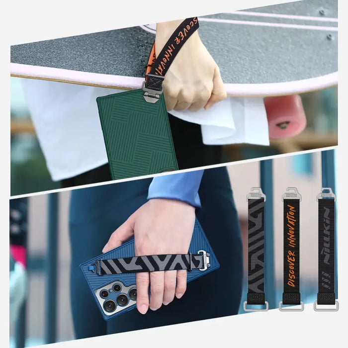 Nillkin Strap Case Case for Samsung Galaxy S23 Ultra Armored Cover with Wrist Strap Green - Cell phone cases