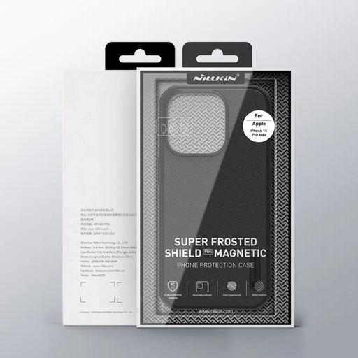 Nillkin Super Frosted Shield Pro Magnetic Case for iPhone 14 Pro Max with MagSafe magnetic black - Cell phone cases