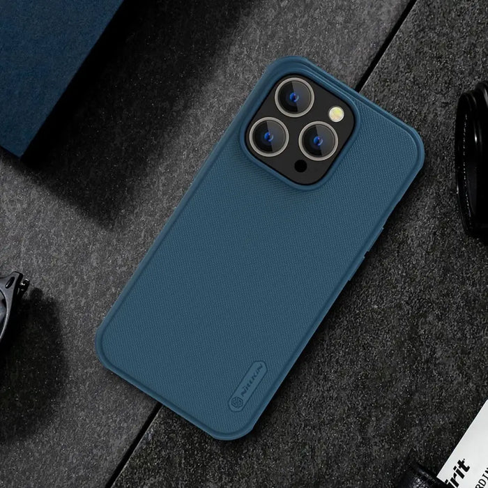 Nillkin Super Frosted Shield Pro Magnetic Case for iPhone 14 Pro Max with MagSafe magnetic blue - Cell phone cases