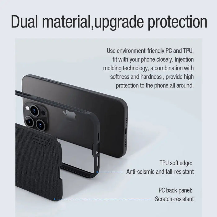 Nillkin Super Frosted Shield Pro Magnetic Case for iPhone 15 Pro - black - Cell phone cases and covers<<<HurtelXML