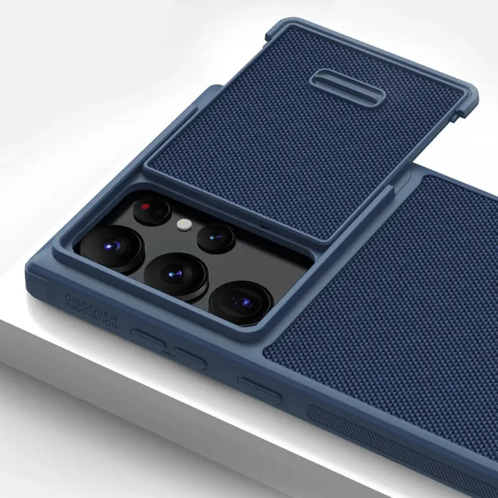 Nillkin Textured S Case for Samsung Galaxy S22 Ultra armored cover with camera cover green - Cell phone cases