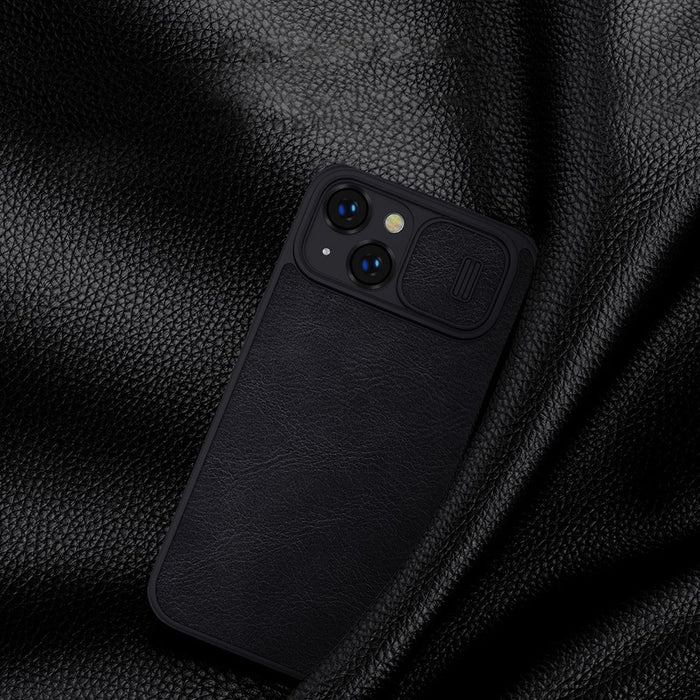 Nillkin Qin Leather Pro Case iPhone 14 Plus Camera Cover Holster Cover Flip Case Black