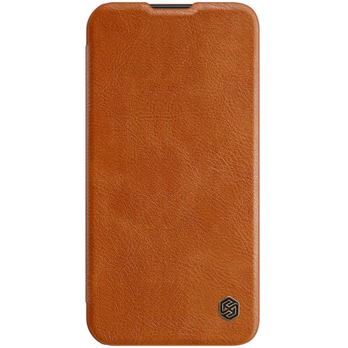 Nillkin Qin Leather Pro Case iPhone 14 Plus Camera Cover Holster Cover Flip Case Brown