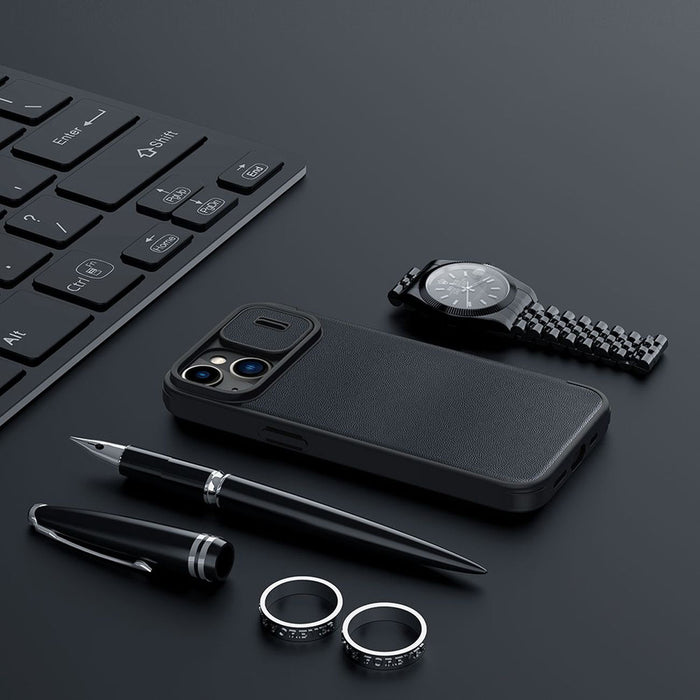 Nillkin Qin Leather Pro Case iPhone 14 Plus Camera Cover Holster Cover Flip Case Black