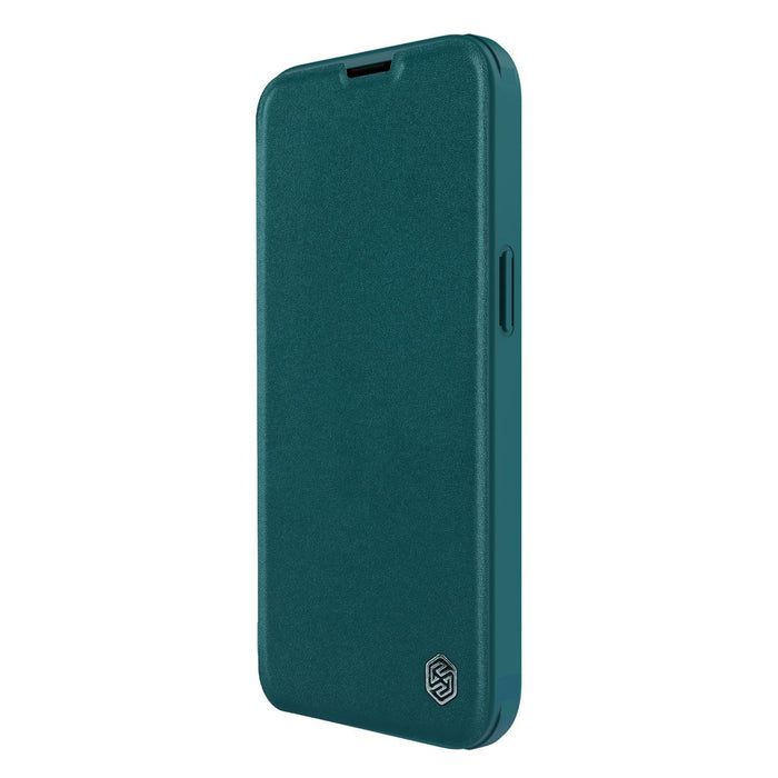 Nillkin Qin Leather Pro Case iPhone 14 Plus Camera Cover Holster Cover Flip Case Green