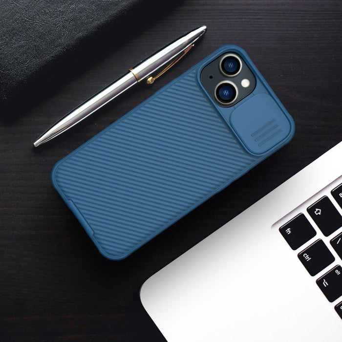 Nillkin CamShield Pro Case iPhone 14 Plus Armored Cover Camera Protector Blue