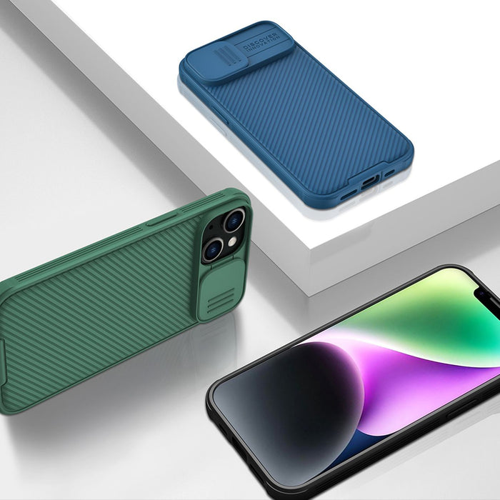 Nillkin CamShield Pro Case iPhone 14 Plus Armored Cover Camera Protector Blue