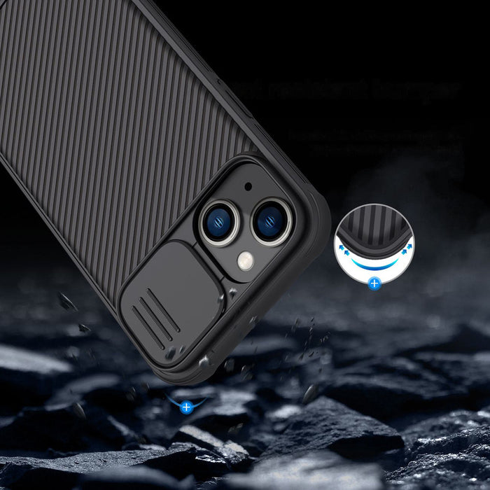 Nillkin CamShield Pro Case iPhone 14 Plus Armored Cover Camera Protector Blue