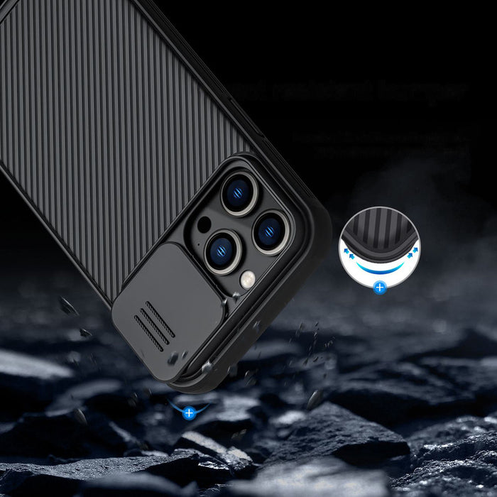 Nillkin CamShield Pro Case iPhone 14 Pro Max Armored Cover Camera Protector Blue