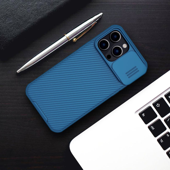 Nillkin CamShield Pro Case iPhone 14 Pro Max Armored Cover Camera Protector Blue