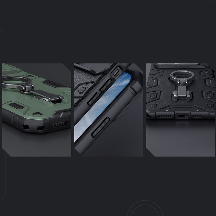 Nillkin CamShield Armor Pro Case iPhone 14 Plus armored cover with camera cover ring stand blue