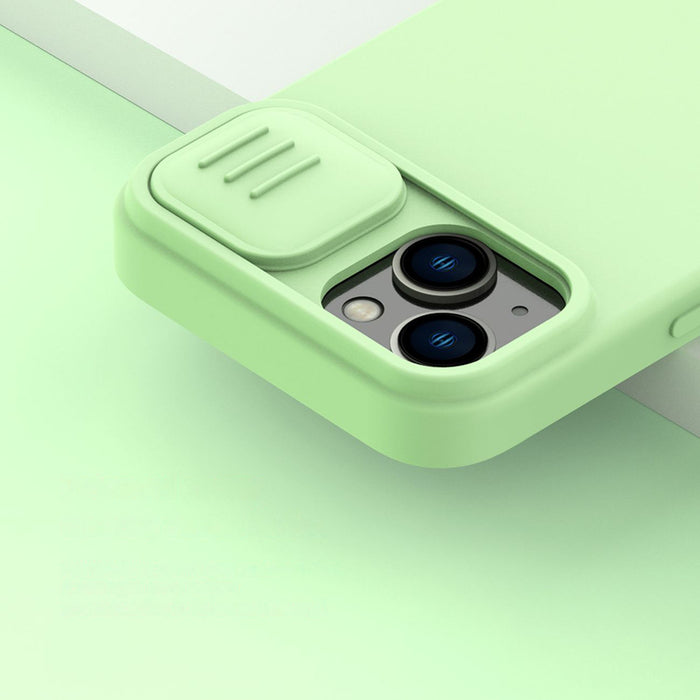 Nillkin CamShield Magnetic Silicone Case iPhone 14 Plus Magnetic MagSafe Cover with Camera Protector Blue