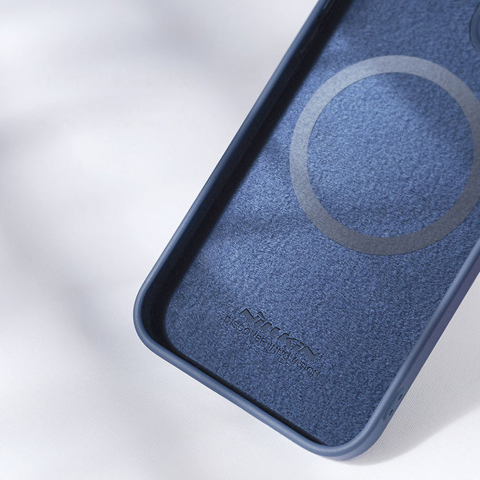 Nillkin CamShield Magnetic Silicone Case iPhone 14 Plus Magnetic MagSafe Cover with Camera Protector Blue