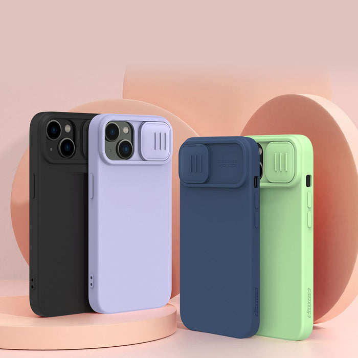 Nillkin CamShield Magnetic Silicone Case iPhone 14 Plus Magnetic MagSafe Cover with Camera Protector Blue