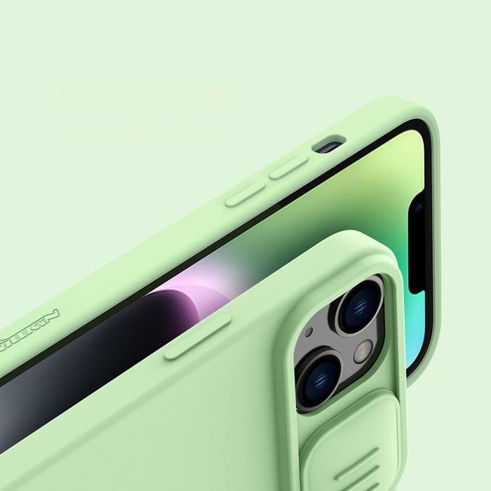 Nillkin CamShield Magnetic Silicone Case iPhone 14 Plus Magnetic MagSafe Cover with Camera Protector Green