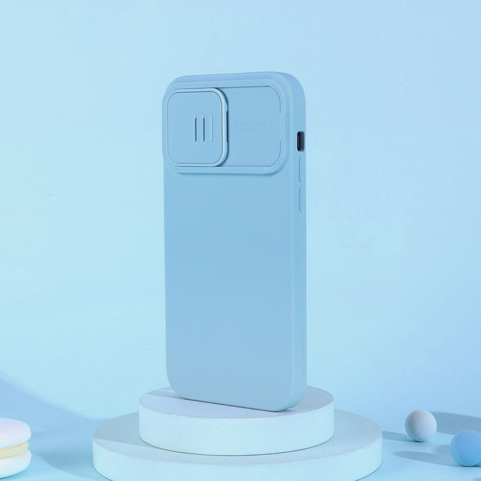 Nillkin CamShield Silky Silicone Case iPhone 14 Pro Max Silicone Cover with Camera Protector Blue