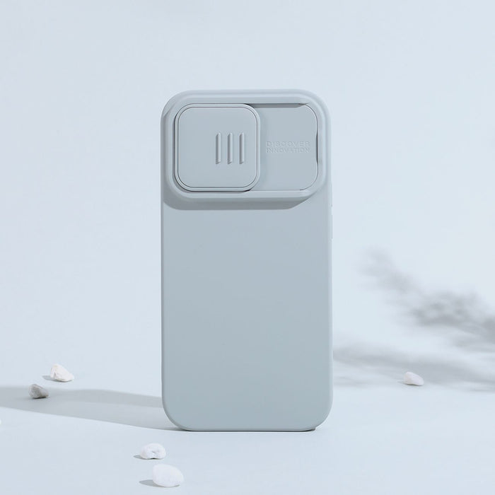 Nillkin CamShield Silky Silicone Case iPhone 14 Pro Max Silicone Cover with Camera Protector Blue