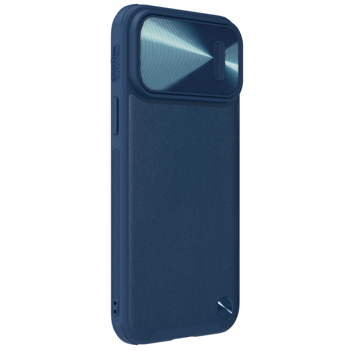 Nillkin CamShield Leather S Case iPhone 14 Pro case with camera cover blue