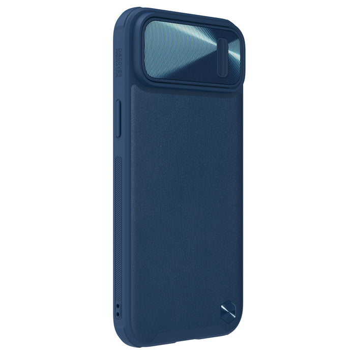 Nillkin CamShield Leather S Case iPhone 14 Plus case with camera cover blue