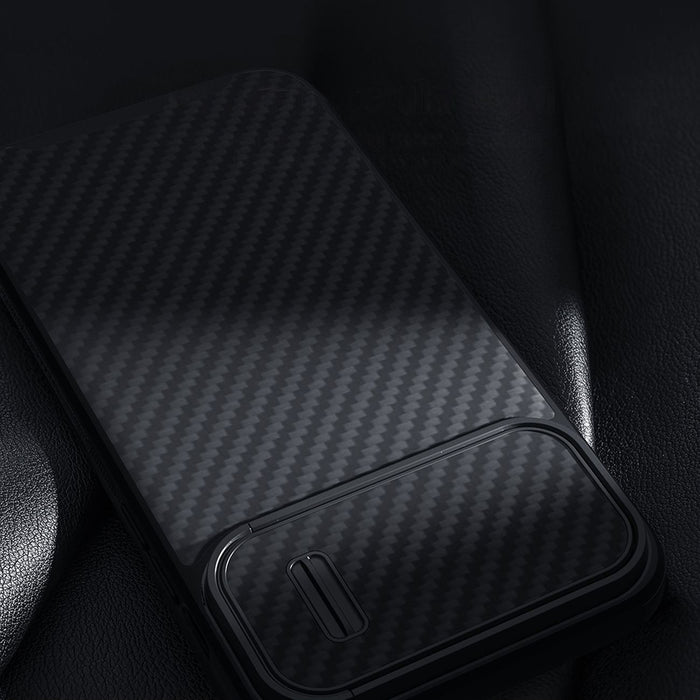 Nillkin Synthetic Fiber S Case iPhone 14 case with camera cover, black
