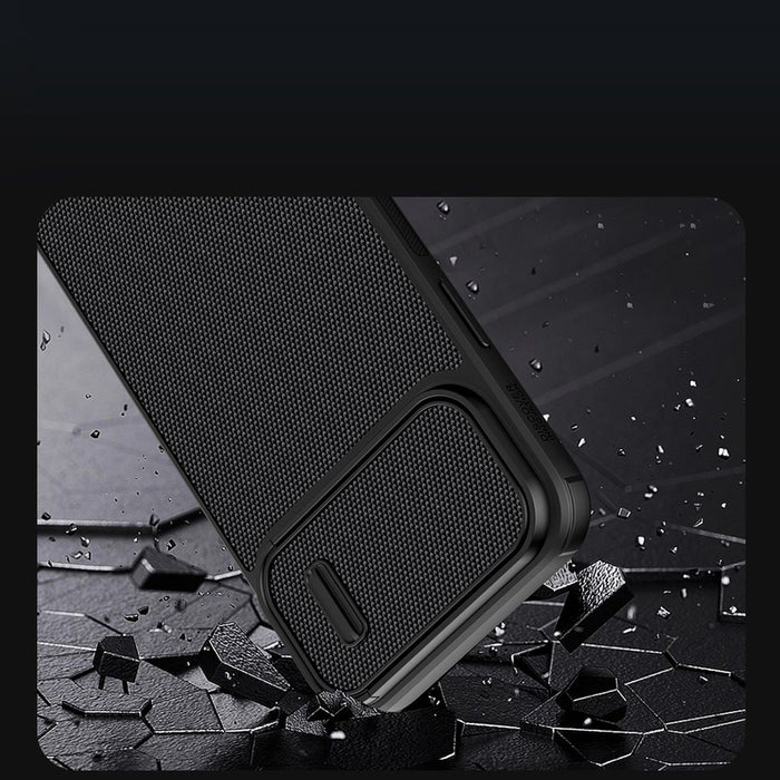 Nillkin Textured S Case for iPhone 14, armored cover with camera cover, blue