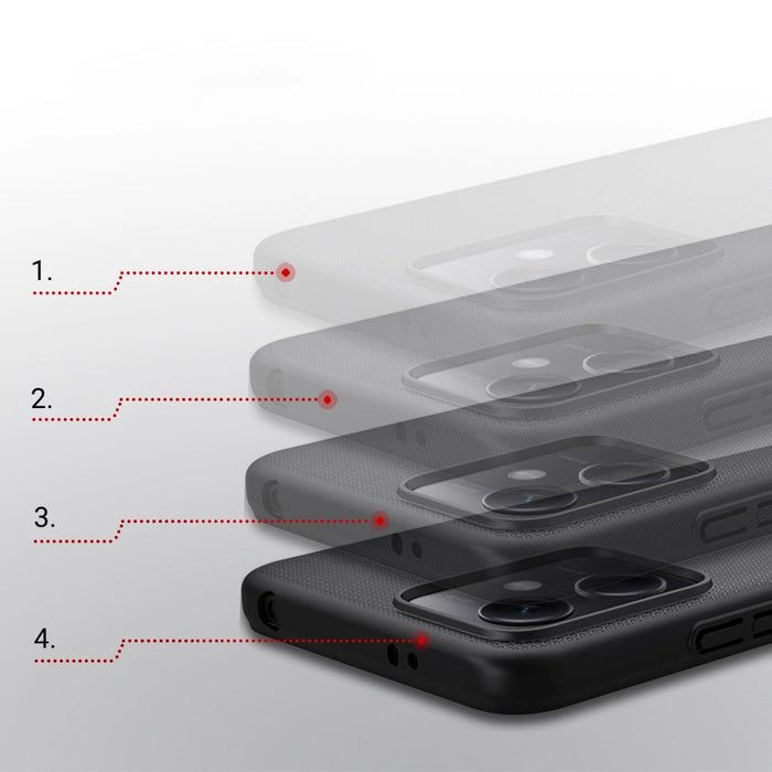 Nillkin Super Frosted Shield Case for Xiaomi Redmi Note 12 5G / Poco X5 5G Phone Cover Black