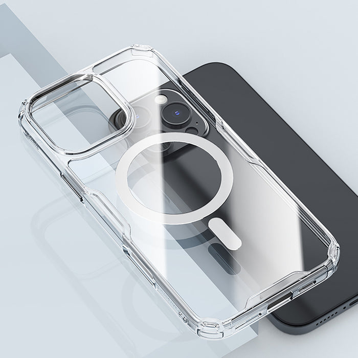 Nillkin Nature Pro Magnetic Case with MagSafe for iPhone 16 - Transparent & White