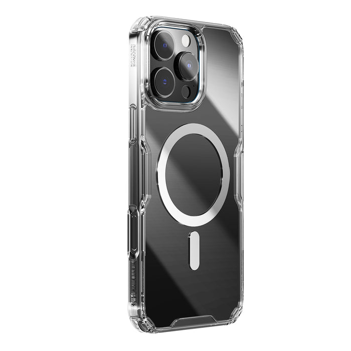Nillkin Nature Pro Magnetic Case with MagSafe for iPhone 16 - Transparent & White