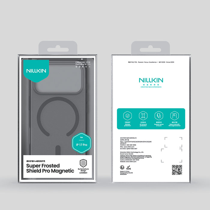 Super Frosted Shield Pro Magnetic Case IP17 Pro Transparent black
